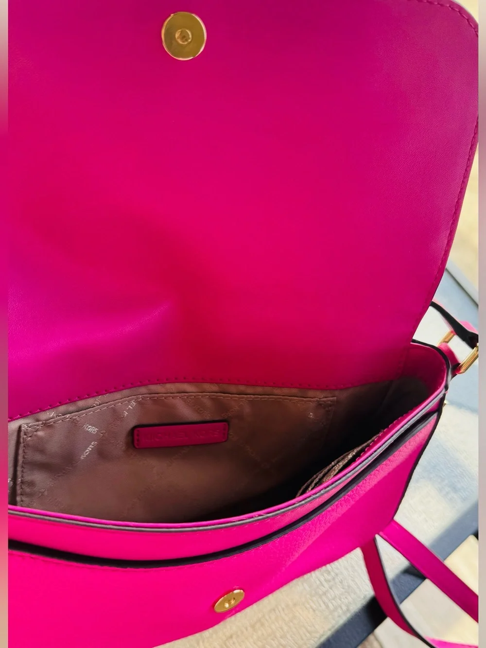 Michael Kors Pink Pebbled Leather Crossbody Bag